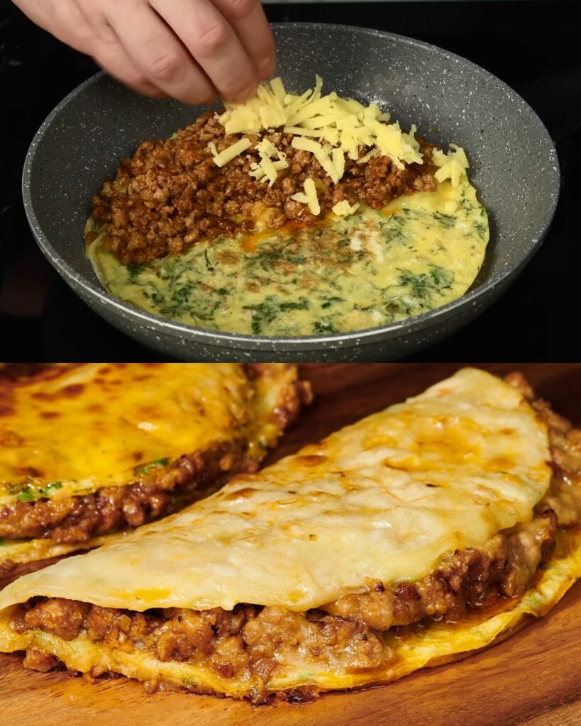 Cheesy Egg and Minced Meat Quesadillas finished dish