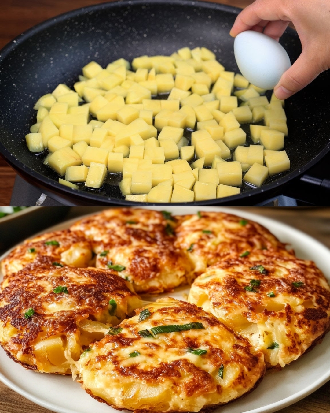 Crispy Potato Egg Skillet with Mozzarella