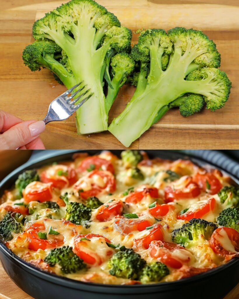 Creamy Broccoli and Kale Bake with Mozzarella Cheese