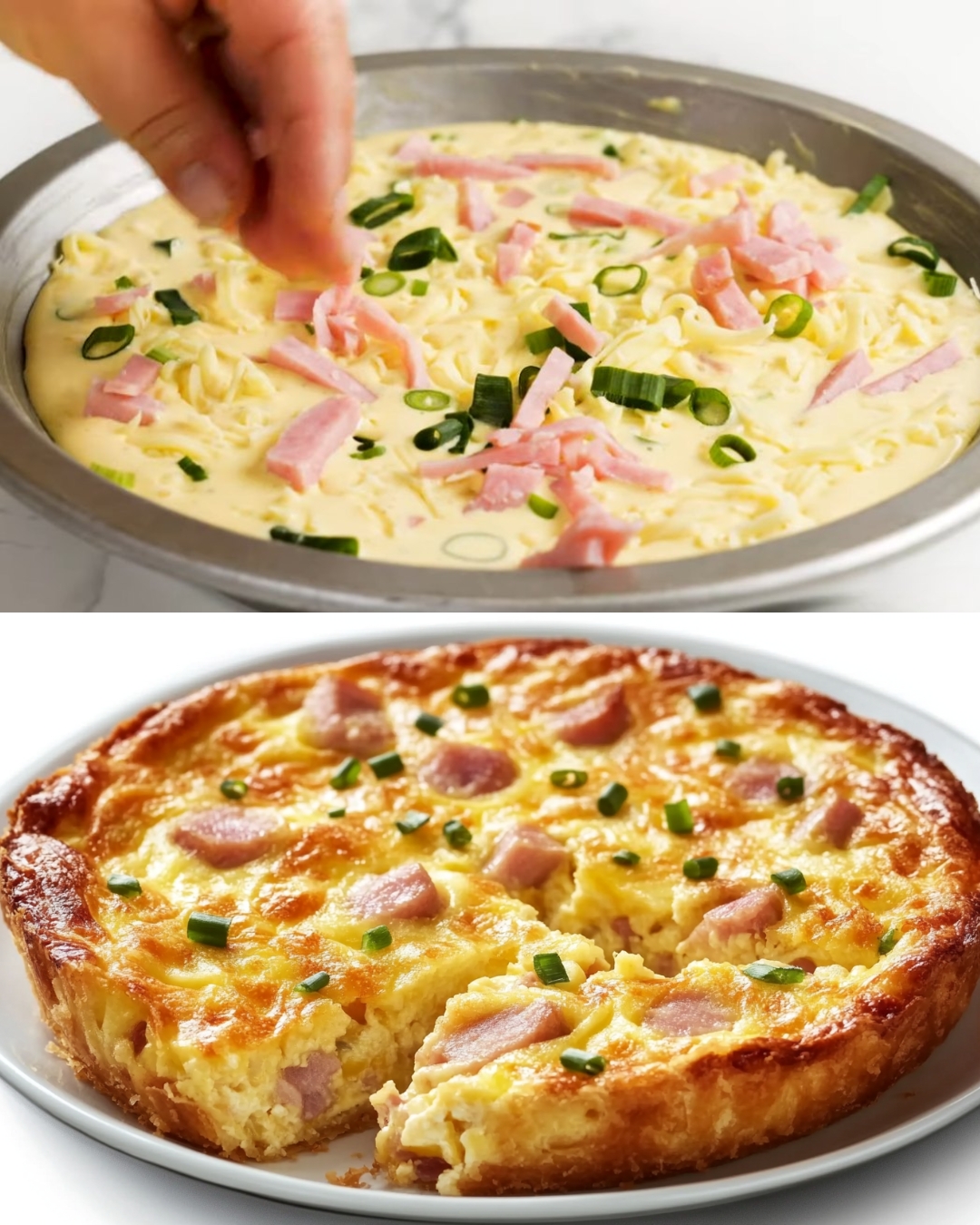 Ham and Cheese Crustless Quiche