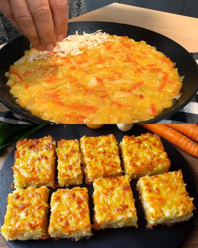 Vegetable Frittata with Cabbage, Carrot, and Mozzarella