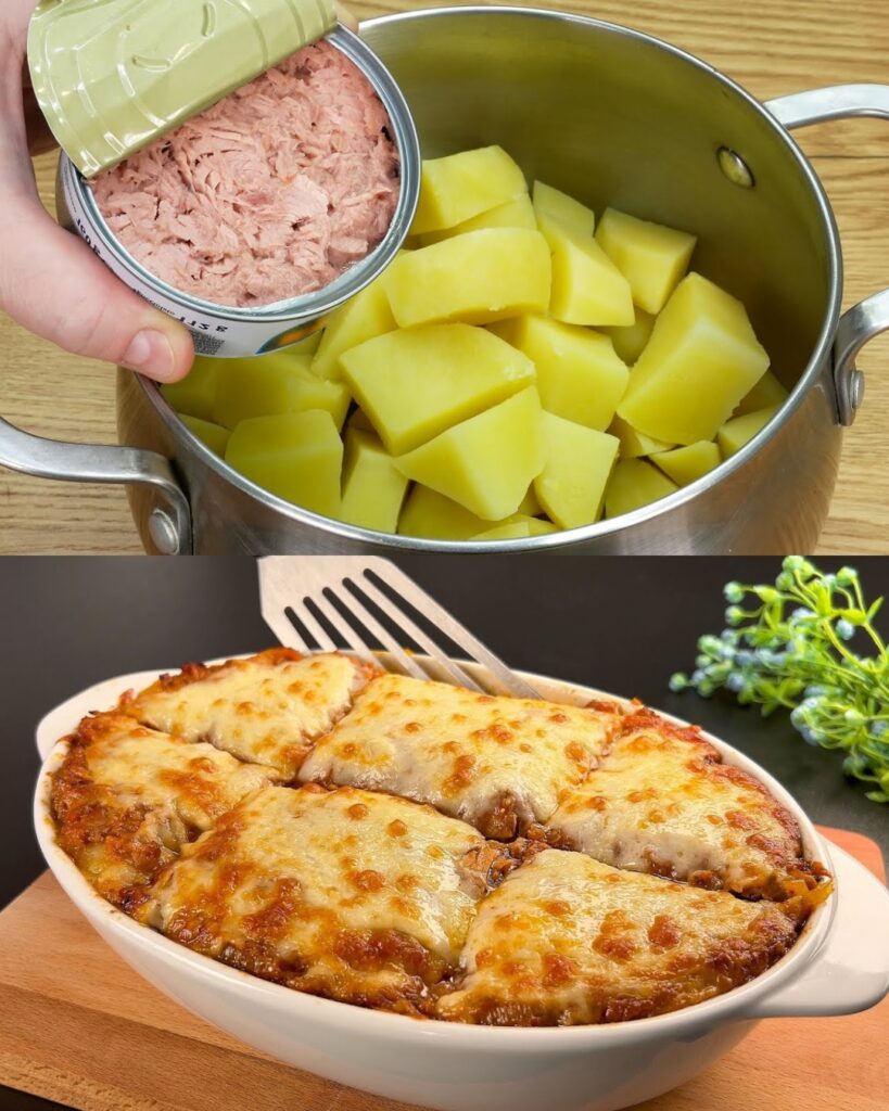 Tuna and Potato Casserole with Mozzarella