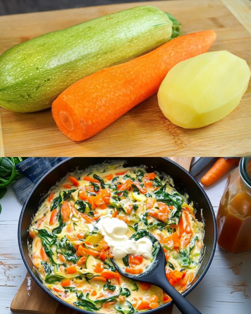 Creamy Zucchini and Spinach Dish