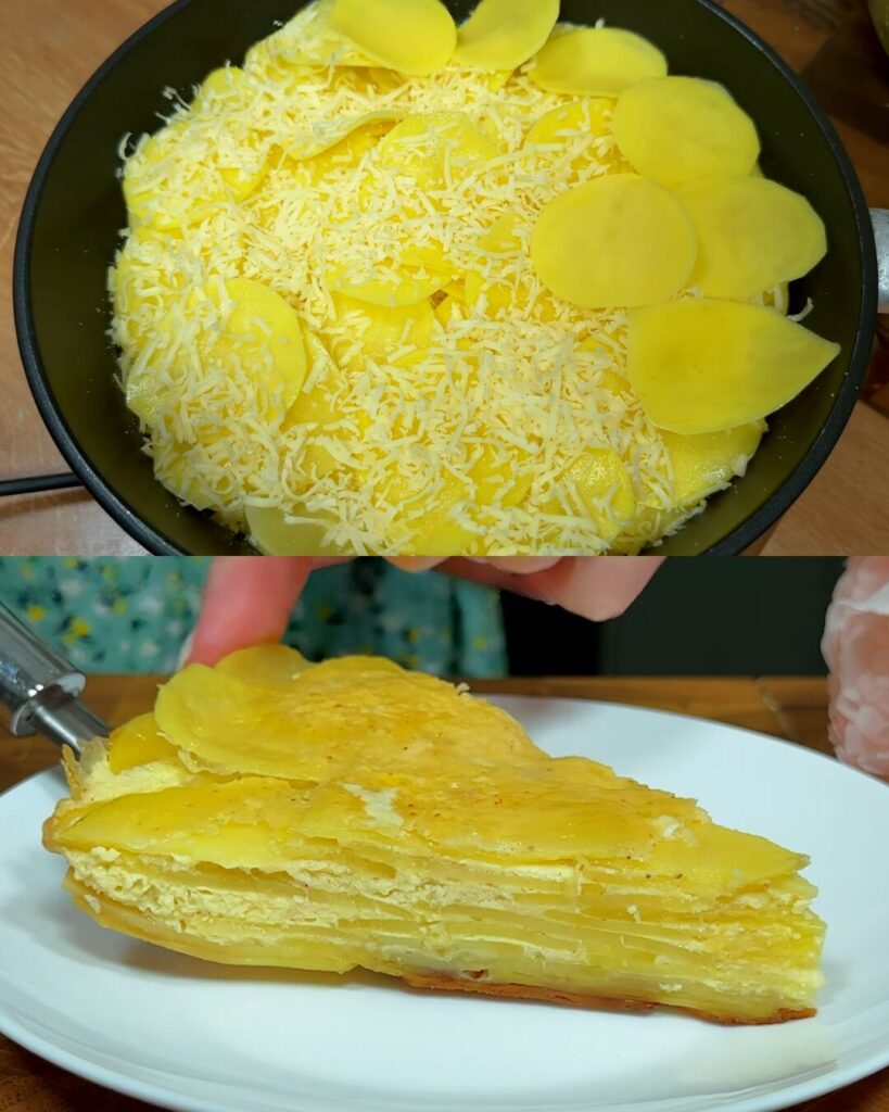 Crispy Layered Potato Bake with Cheese