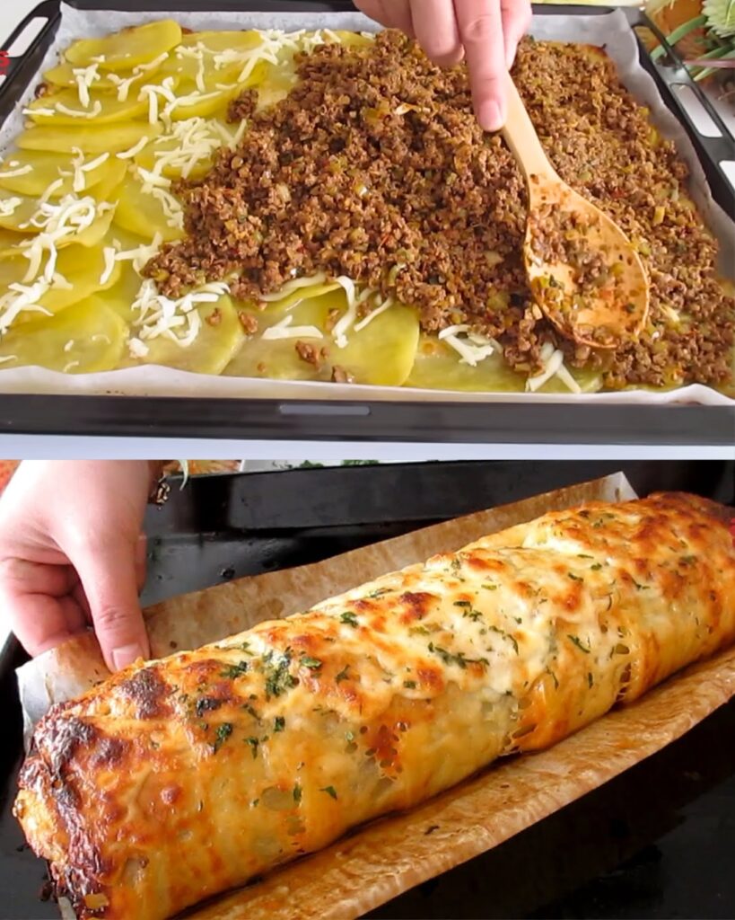 Cheesy Meat and Potato Roll Recipe