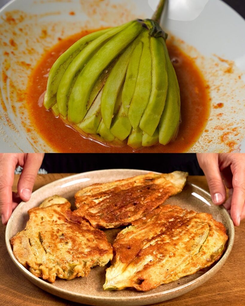 Golden Fried Eggplant with Garlic Sour Cream Sauce Recipe