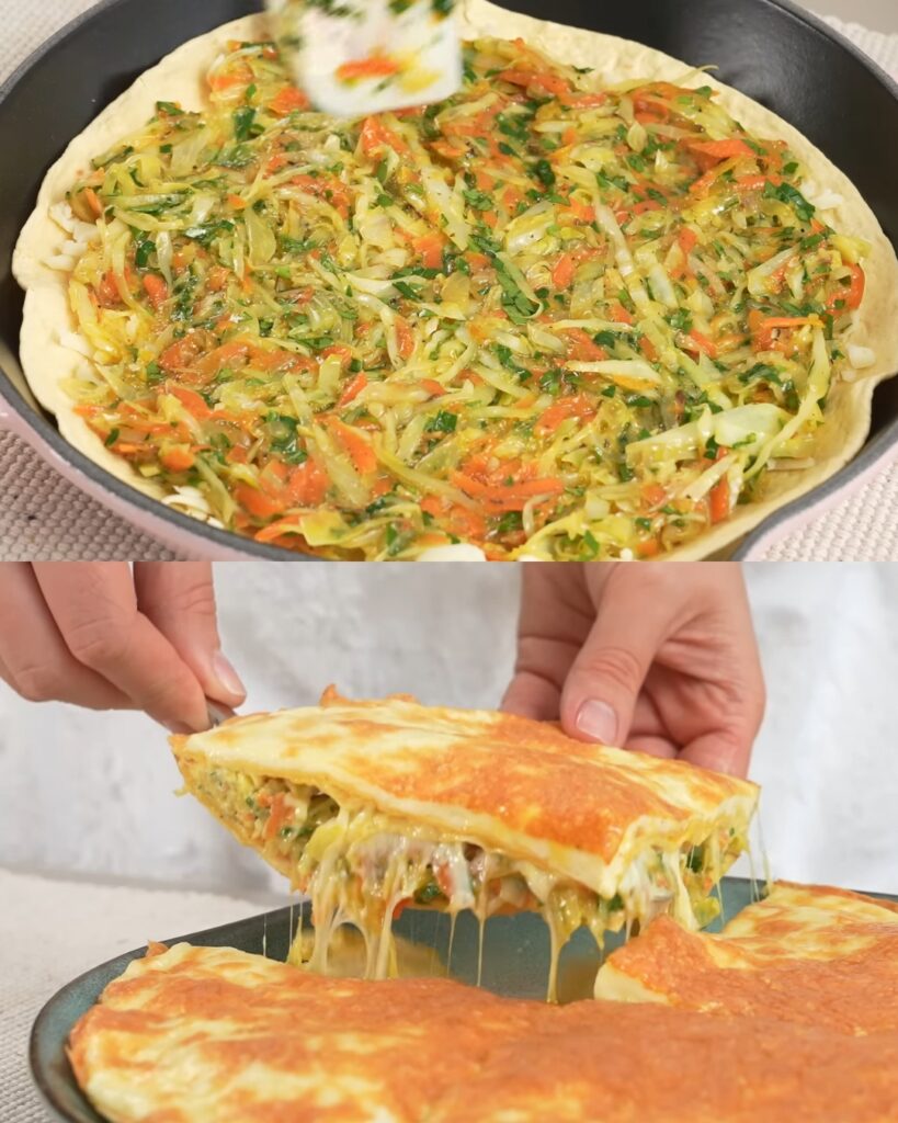 Cabbage and Mozzarella Tortilla Bake