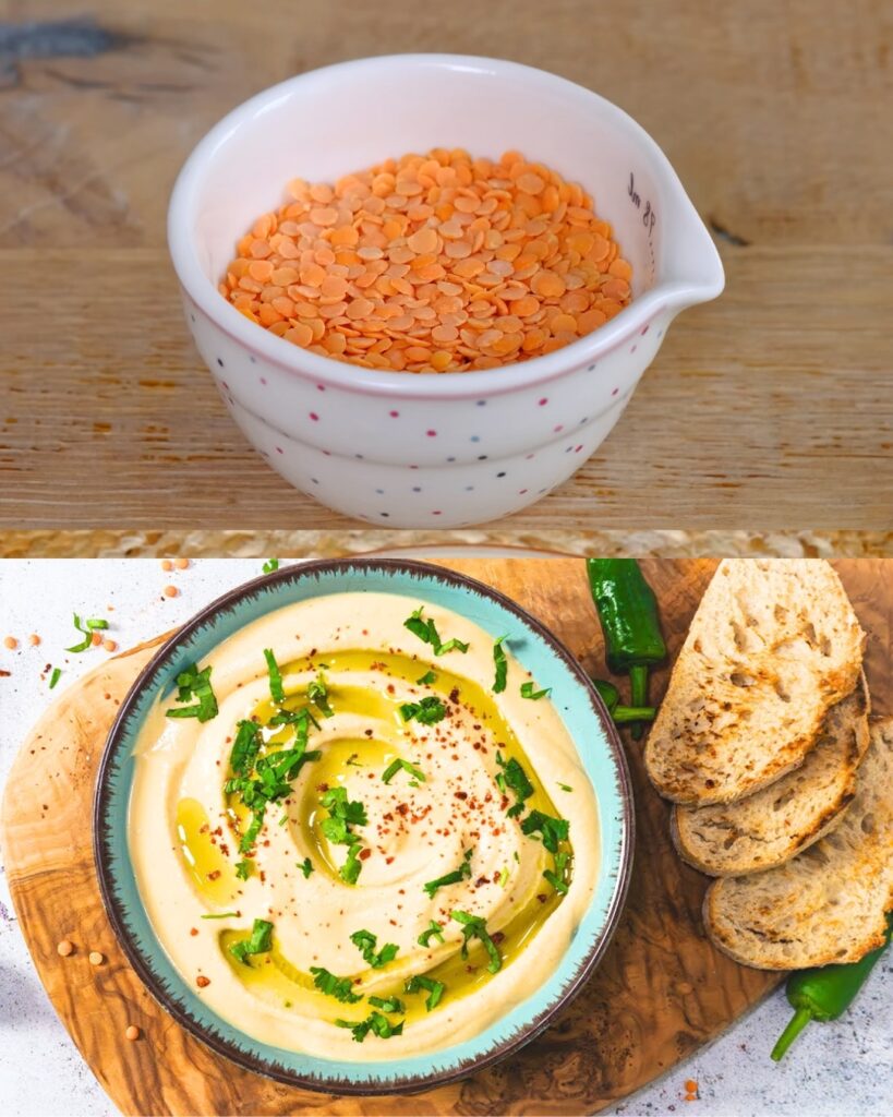 Red Lentil Hummus with Tahini and Lemon
