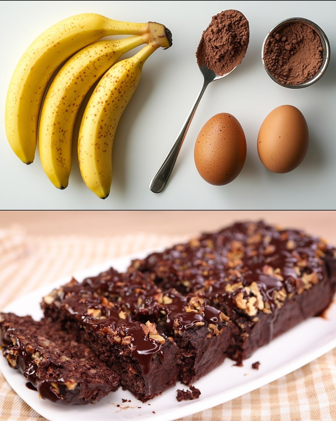 Banana Cocoa Oatmeal Bake with Dark Chocolate