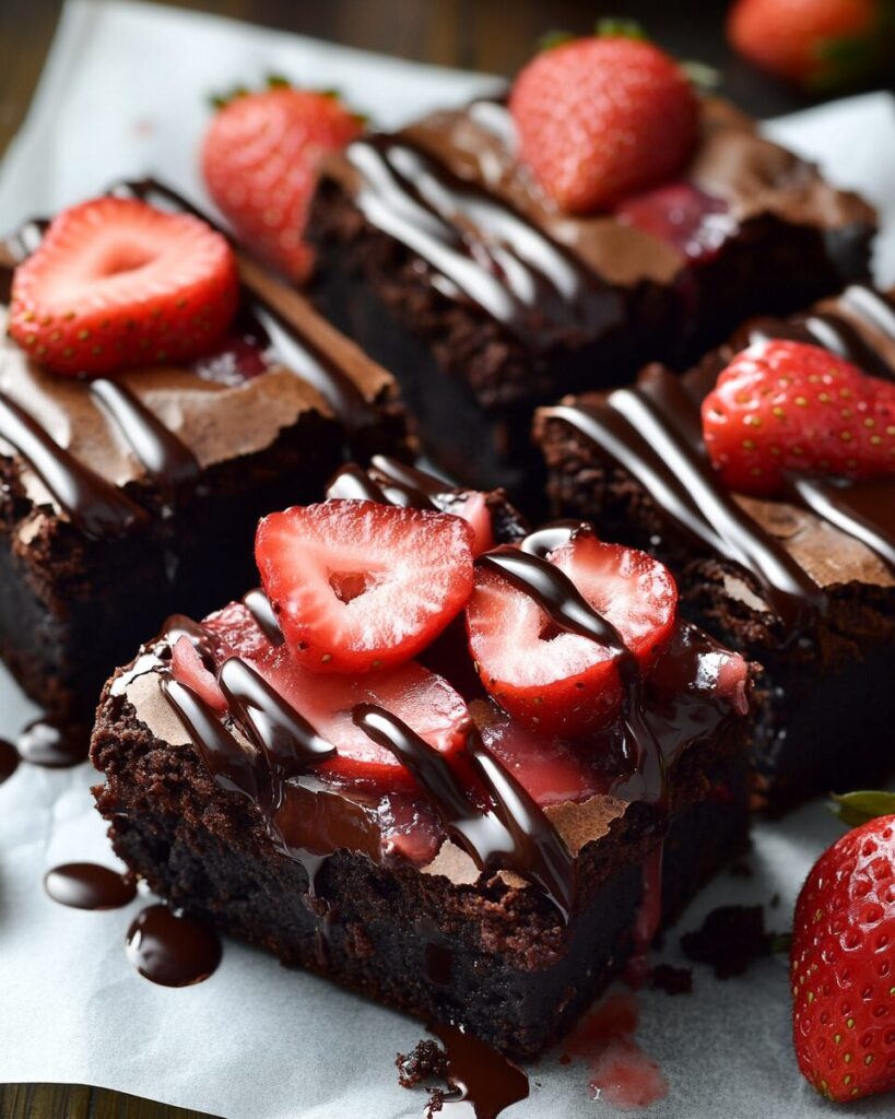 Chocolate-Covered Strawberry Brownies