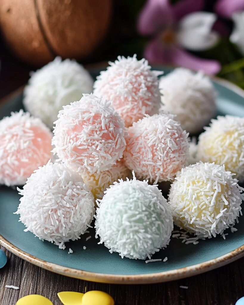 Easter Bunny Coconut Tails finished dish