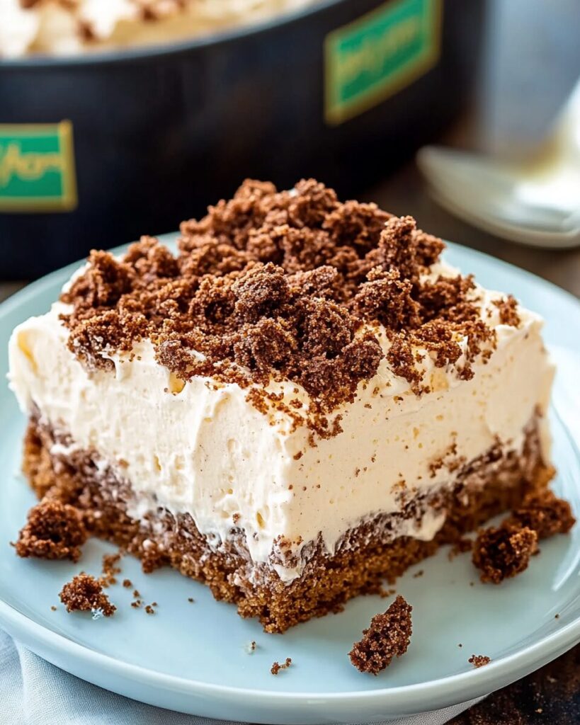 Irish Cream Poke Cake finished dish