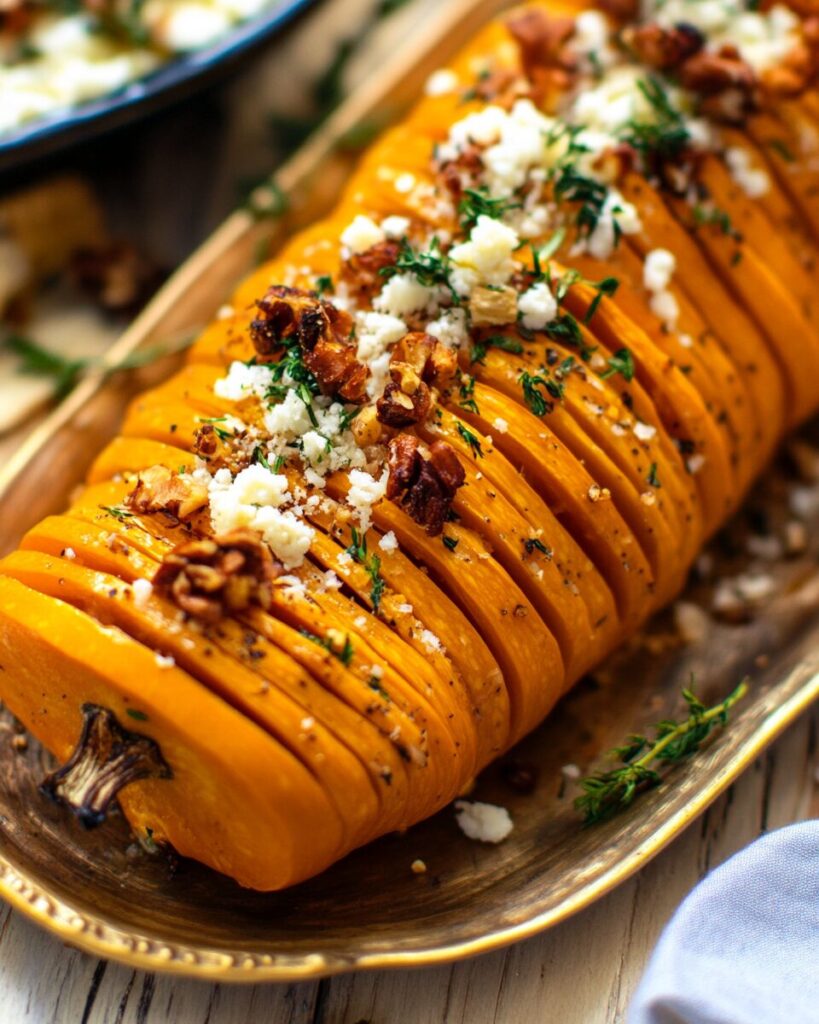 Loaded Hasselback Butternut Squash