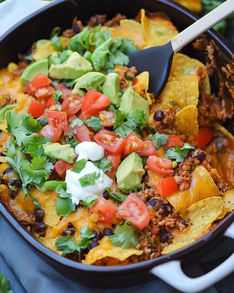 Walking Taco Casserole finished dish