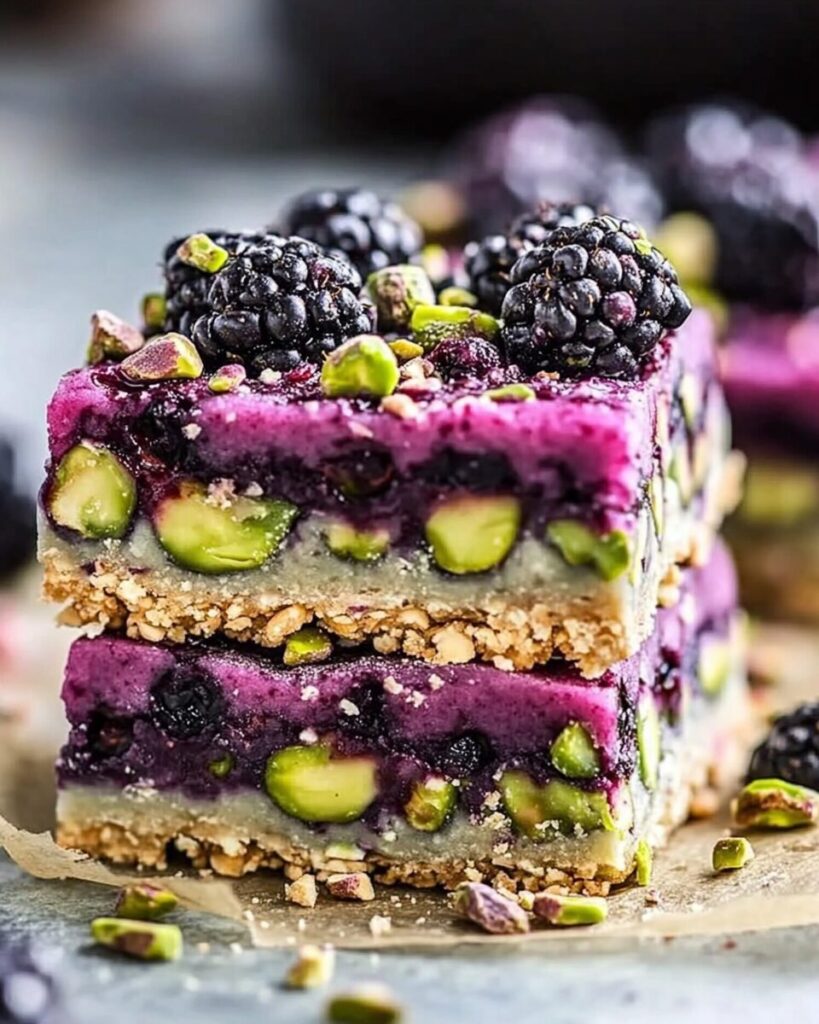 Blackberry Pistachio Dream Bars