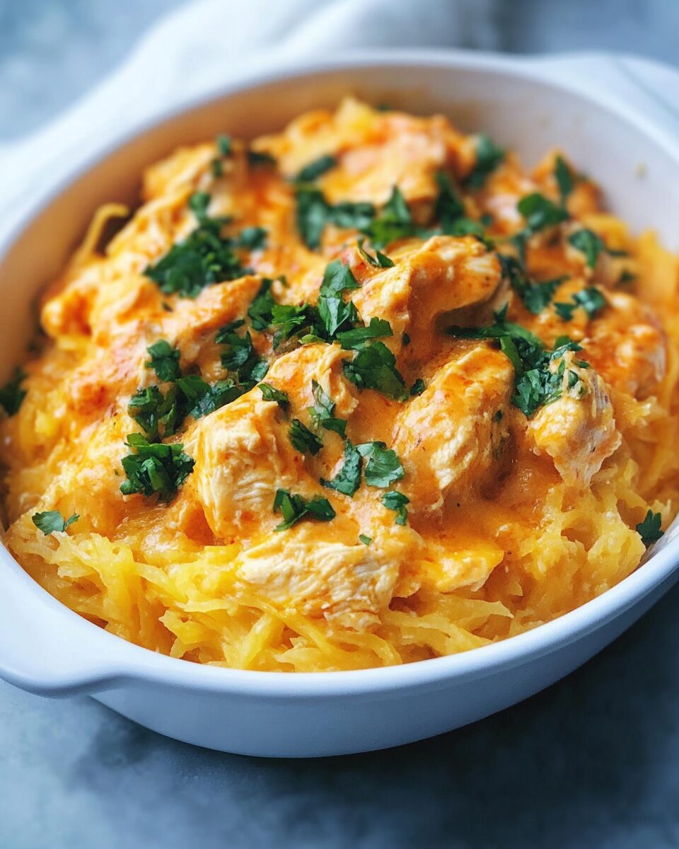 Buffalo Chicken Spaghetti Squash
