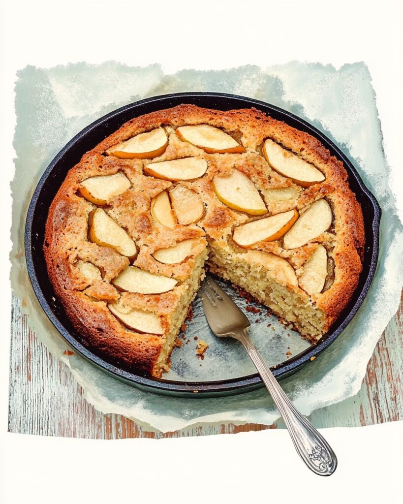 Cast Iron Irish Apple Cake finished dish
