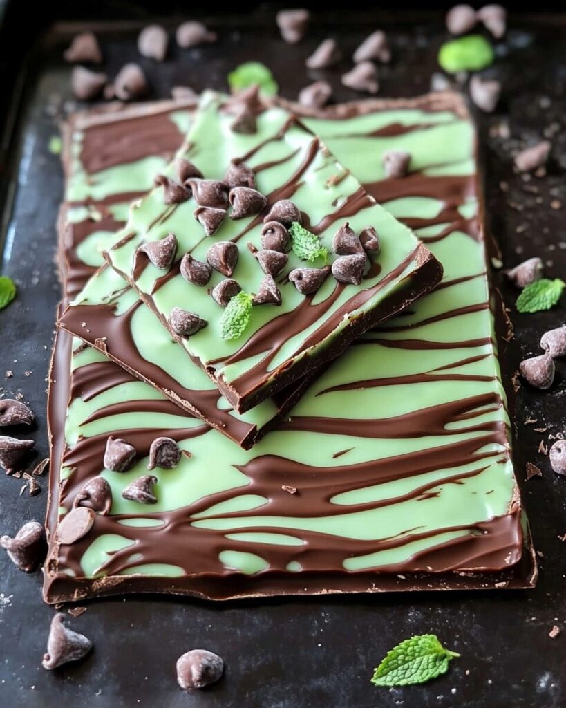 Dark Chocolate Mint Bark finished dish