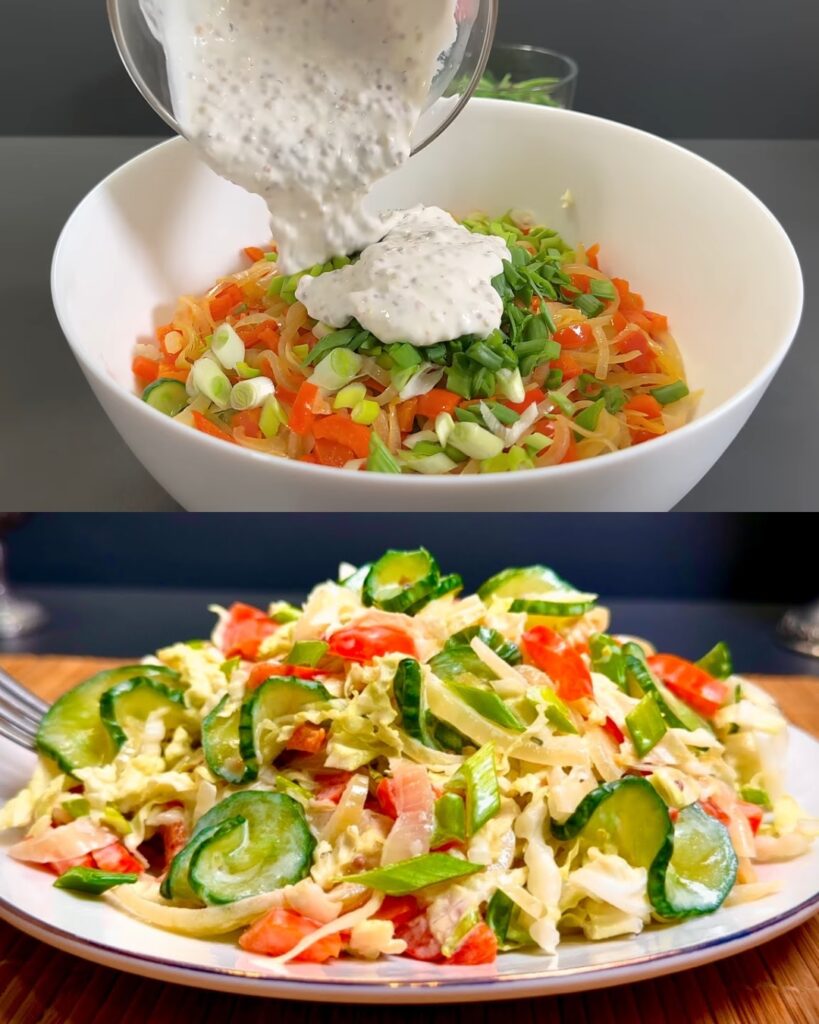Refreshing Chinese Cabbage Salad with Creamy Yogurt Dressing