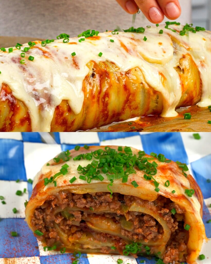 Ground Beef and Potato Casserole with Mozzarella