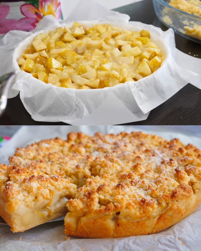 Semolina Apple Crumble Pie