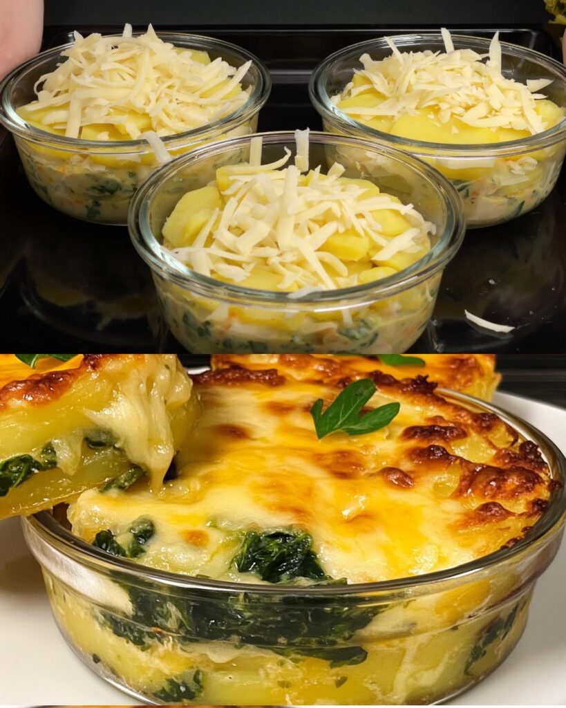 Potato, Spinach & Carrot Gratin Bake
