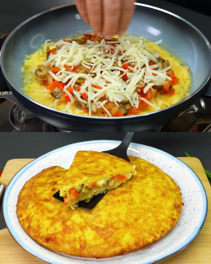 Crispy Potato Mushroom Skillet Cake