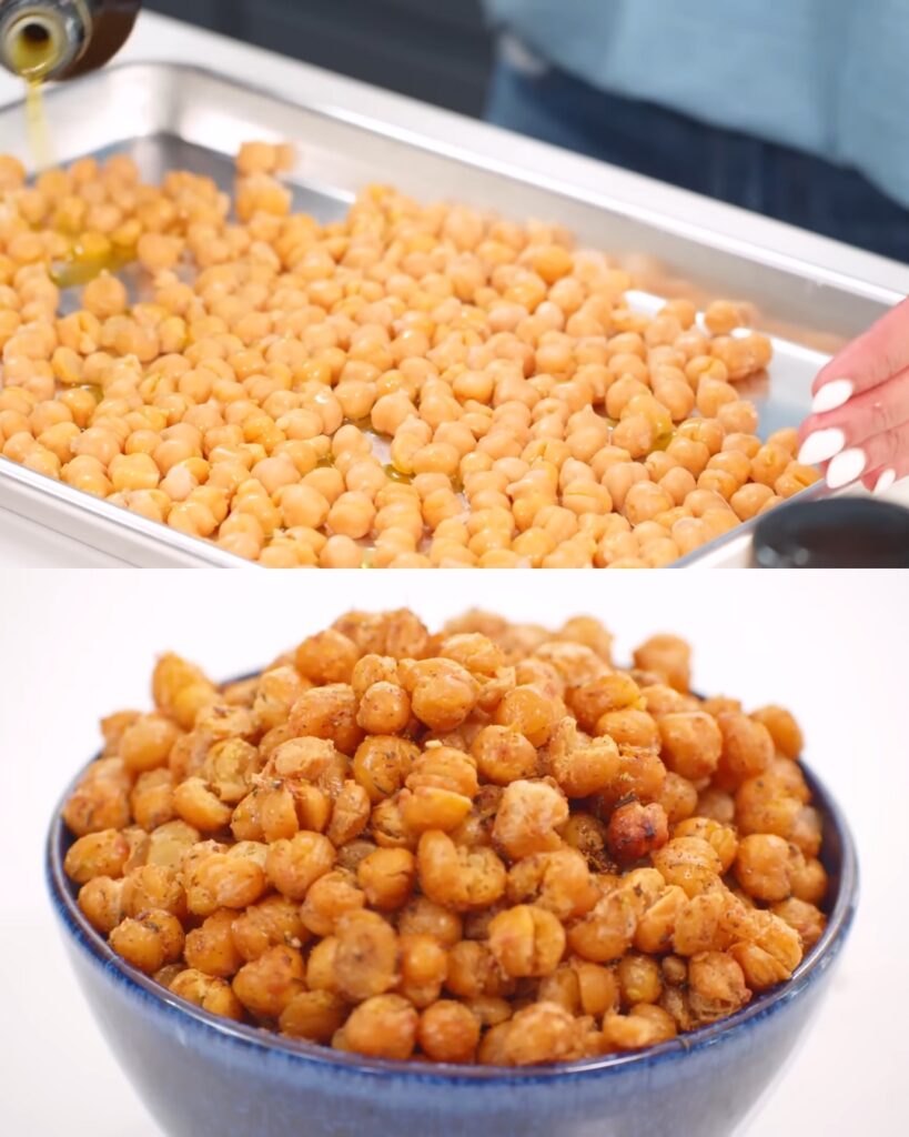 Crispy Spiced Chickpeas with Za’atar and Harissa finished dish