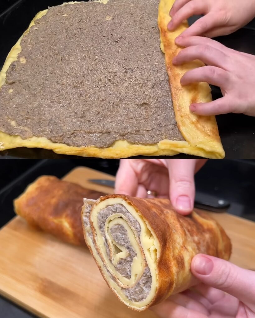 Savory Mushroom-Stuffed Pancake Bake