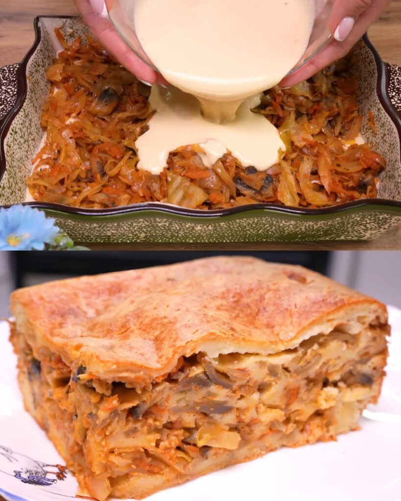 Savory Cabbage and Mushroom Pie