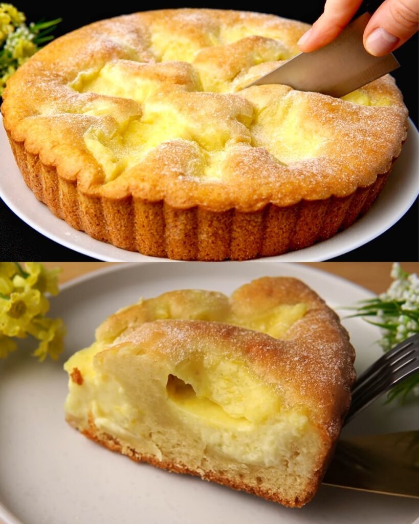 Soft Lemon Cream-Filled Cake