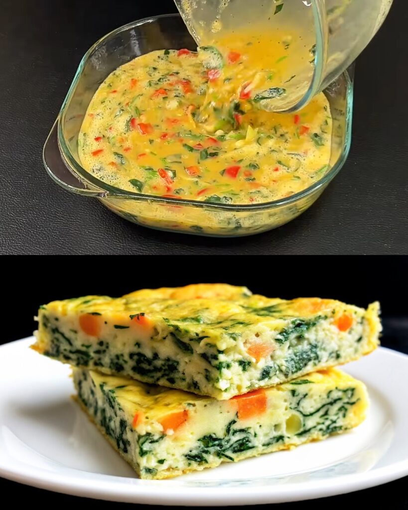 Easy Baked Spinach and Veggie Frittata with Mozzarella