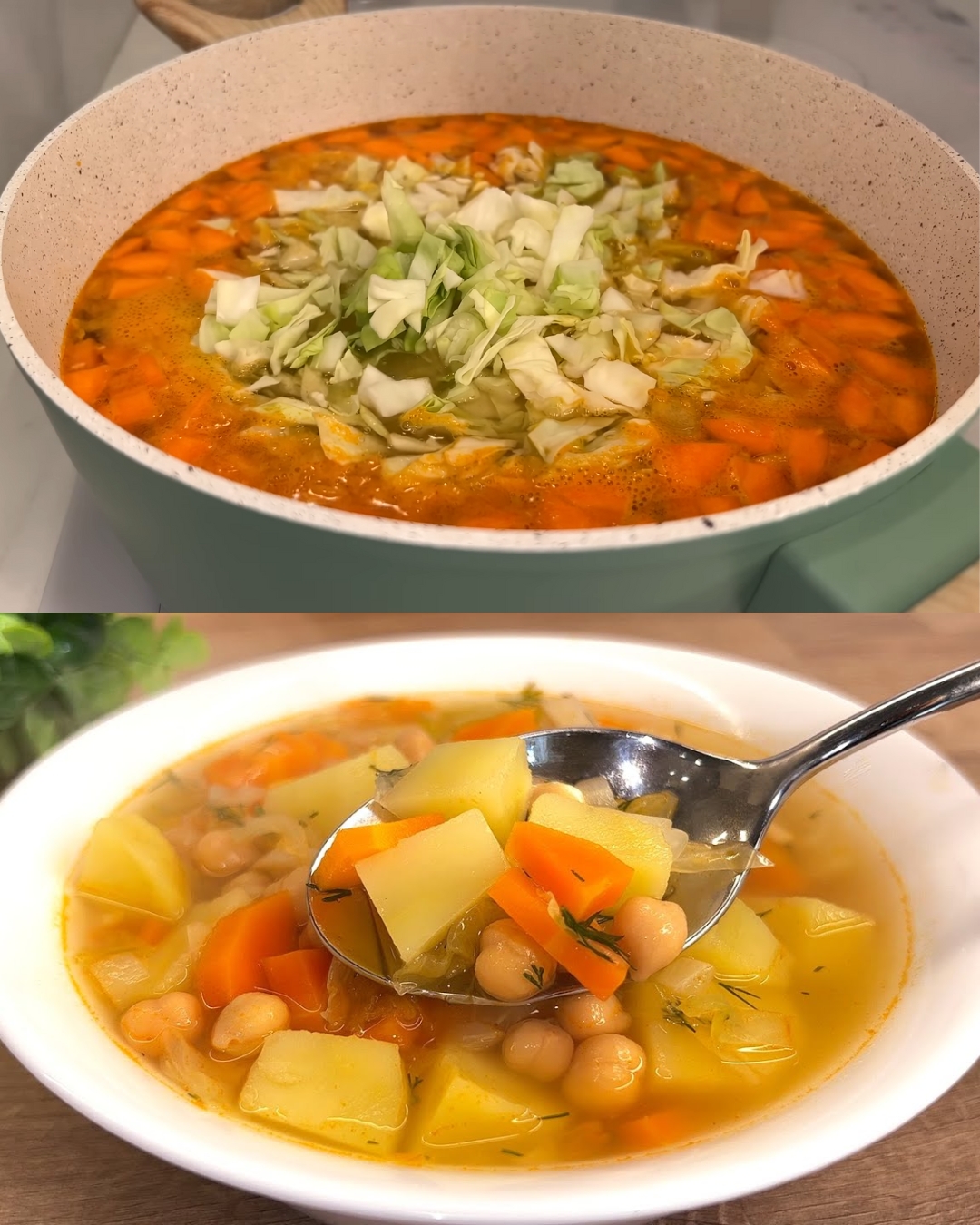 Hearty Cabbage and Chickpea Soup