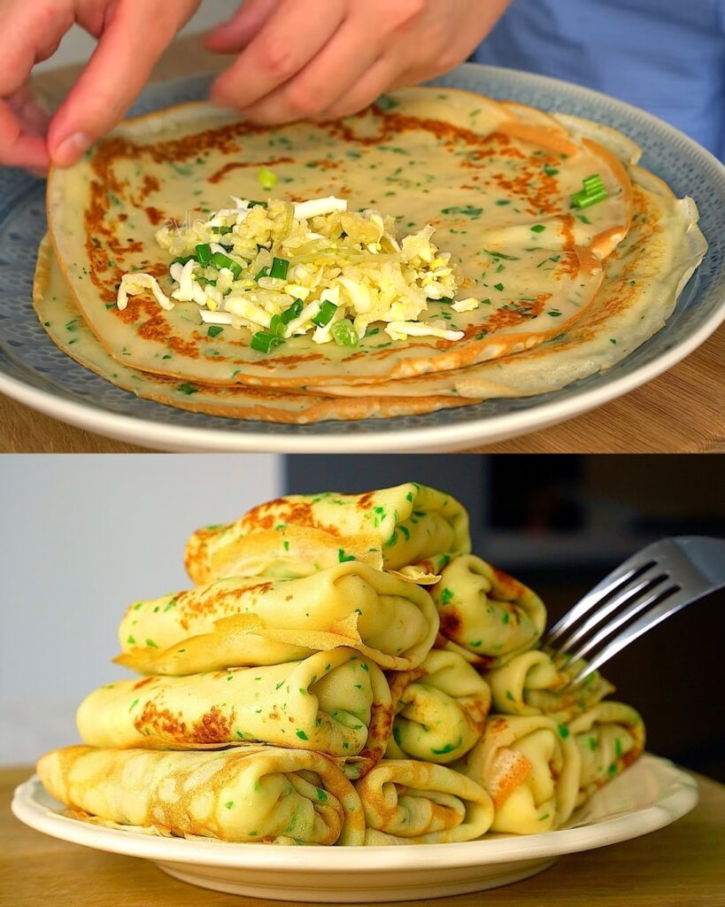 Savory Rice and Egg Crepes with Onion and Dill (Healthy & Delicious Protein-Packed Meal)