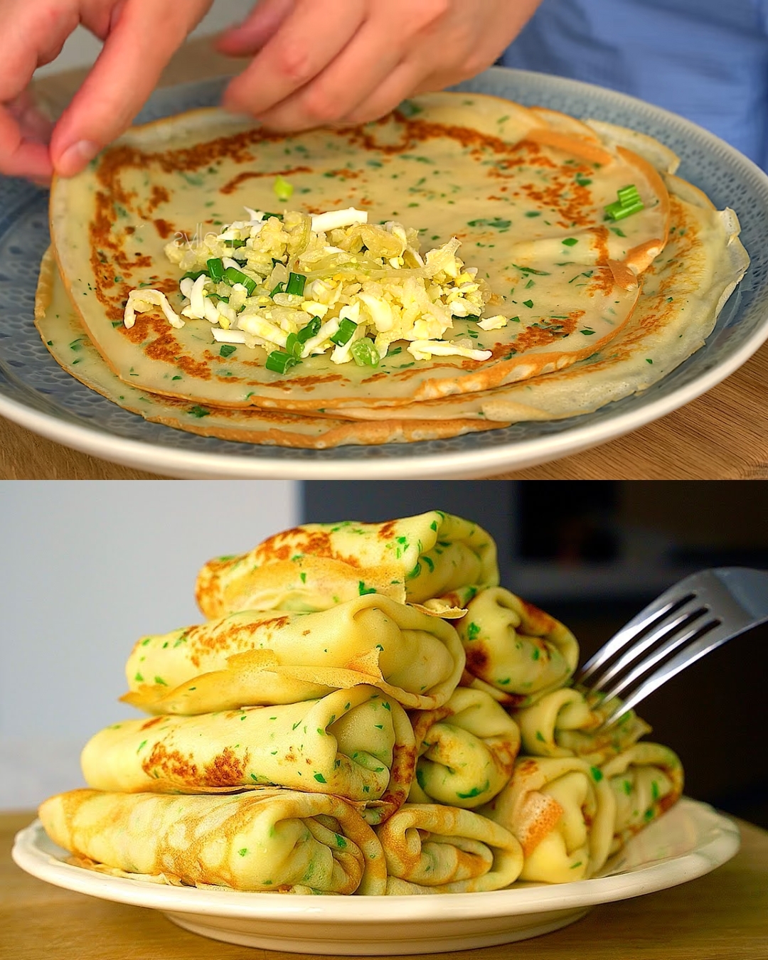 Savory Rice and Egg Crepes with Onion and Dill (Healthy & Delicious Protein-Packed Meal)