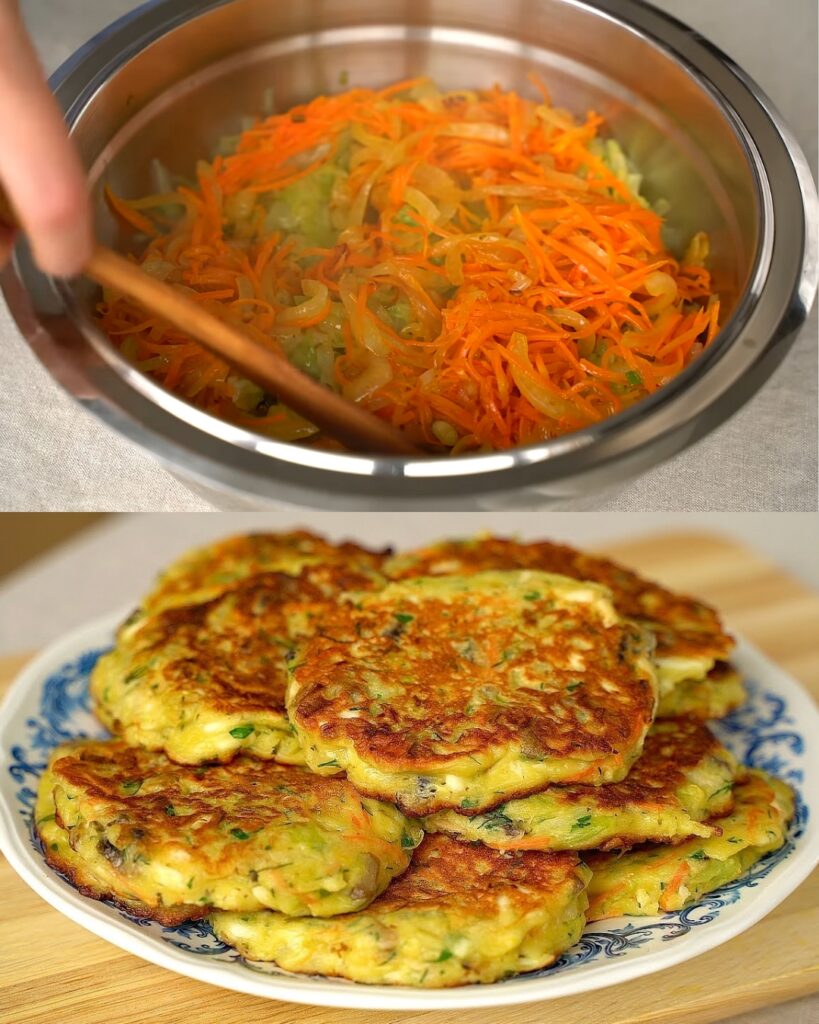 Savory Cabbage and Egg Pancakes with Mushrooms and Herbs