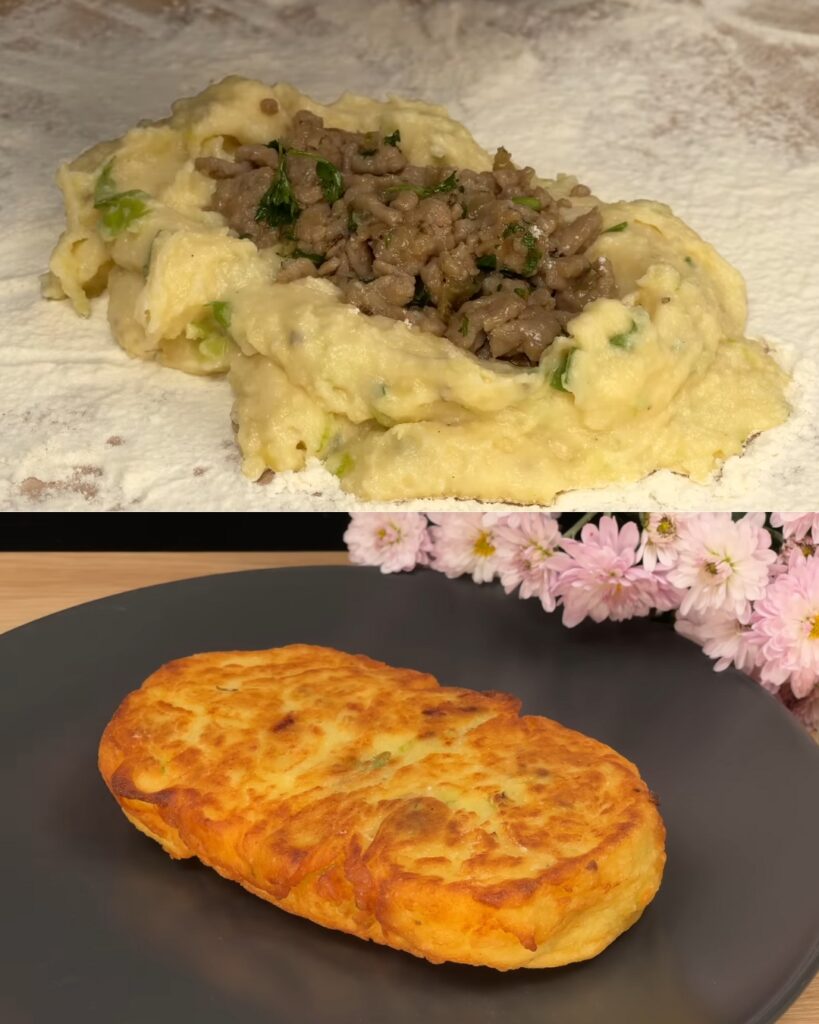 Stuffed Potato and Meat Rolls with Creamy Herb Sauce
