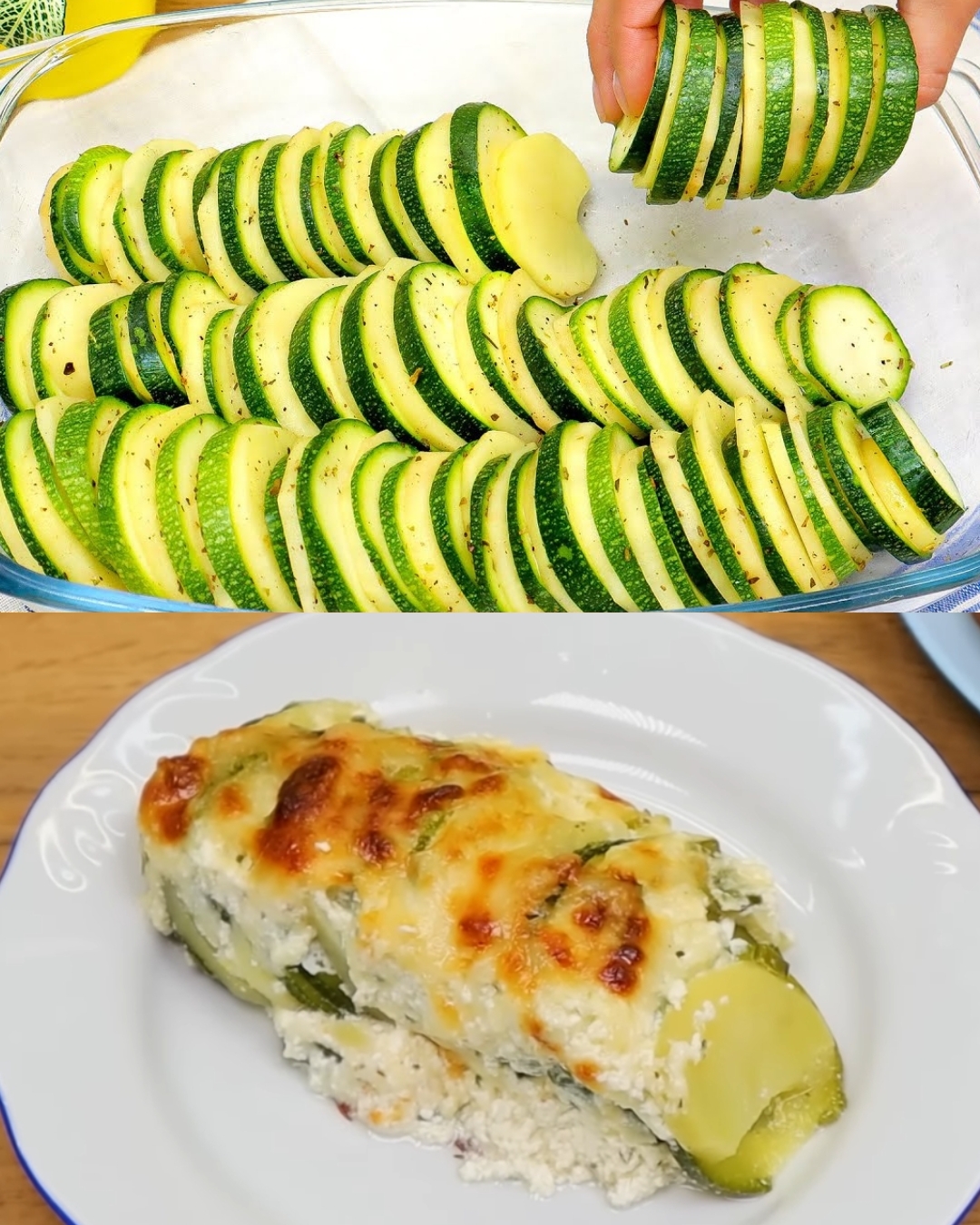 Creamy Zucchini and Potato Bake with Parmesan and Spring Onions