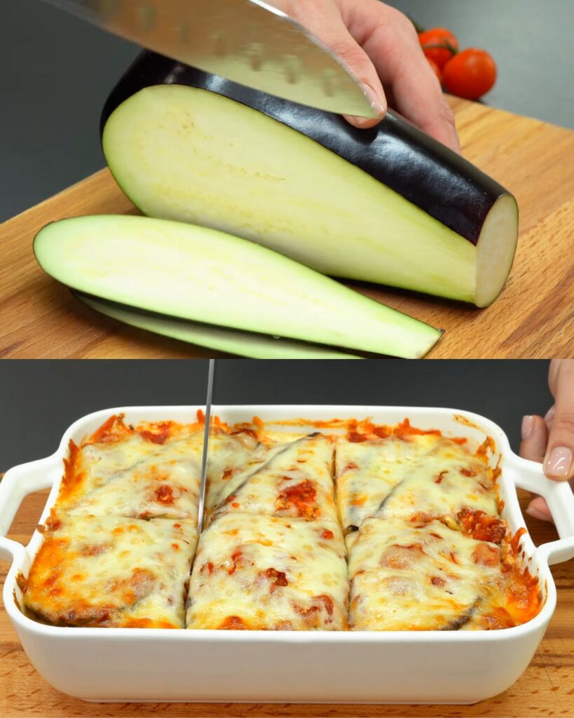 Baked Eggplant Lasagna with Ricotta and Mozzarella