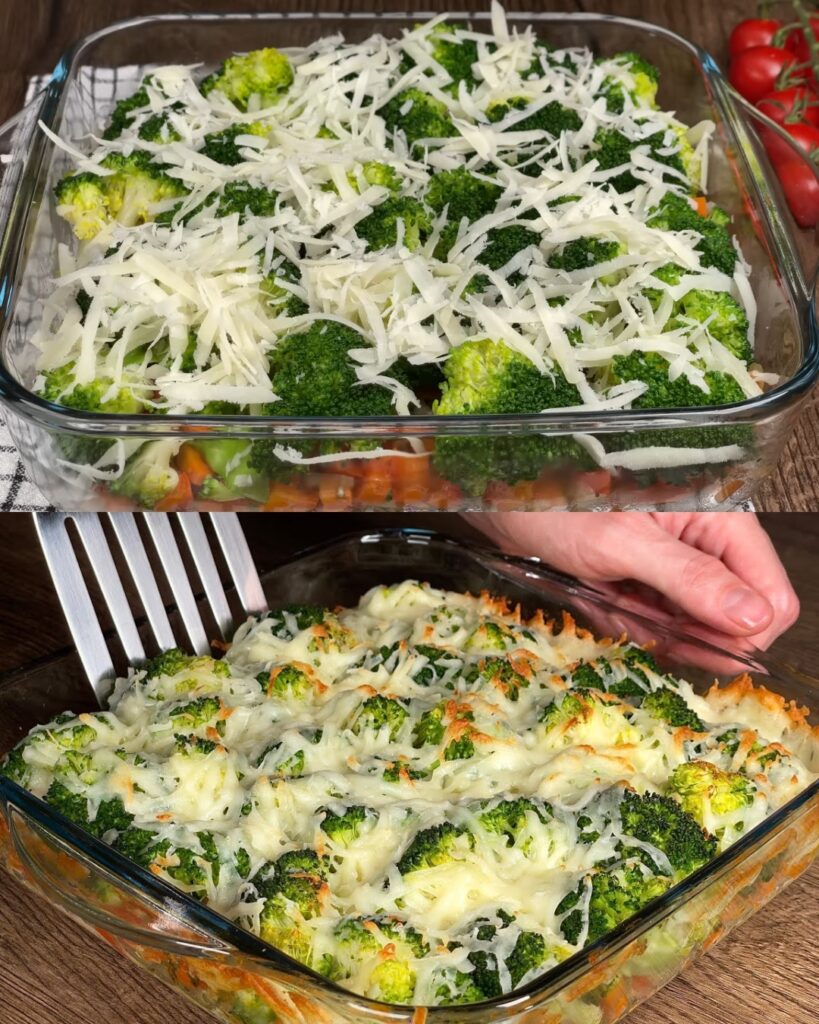 Baked Vegetable Frittata with Broccoli, Potatoes, and Cheese