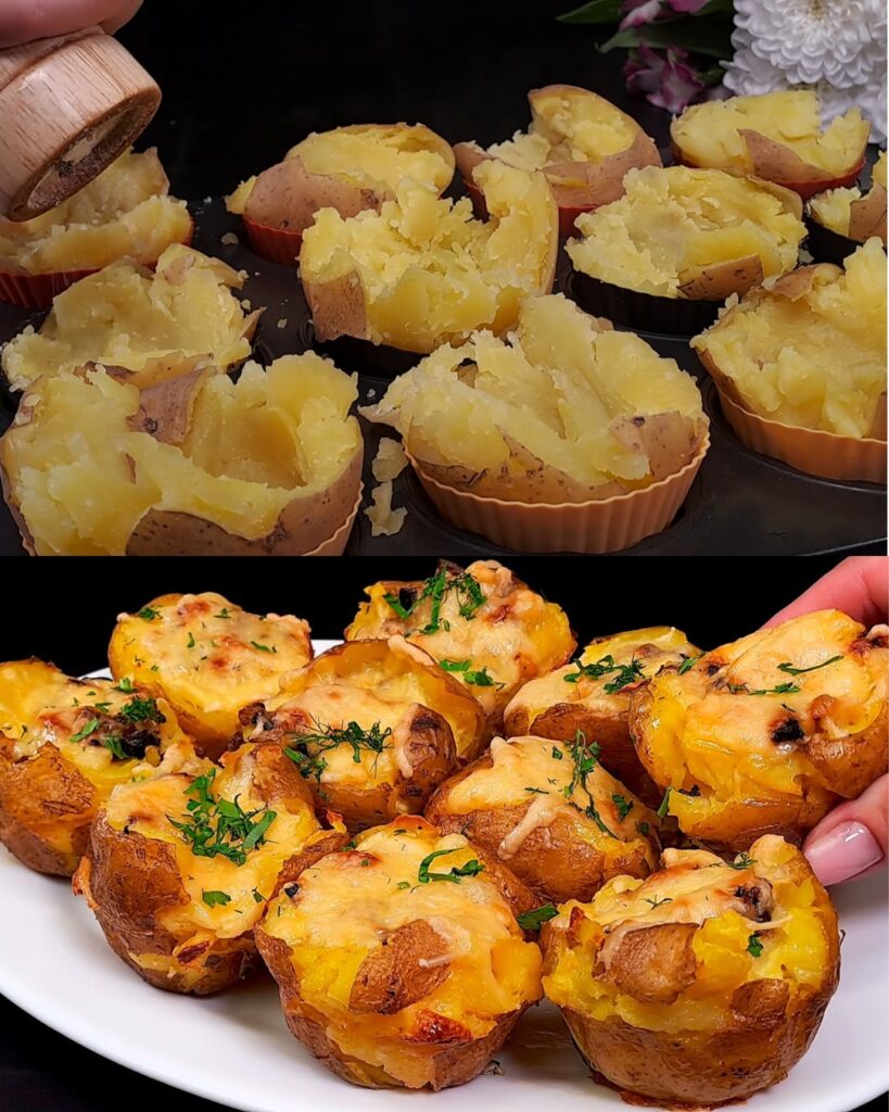 Layered Baked Potato Casserole with Eggs, Crab Sticks, Cheese, and Creamy Garlic Sauce