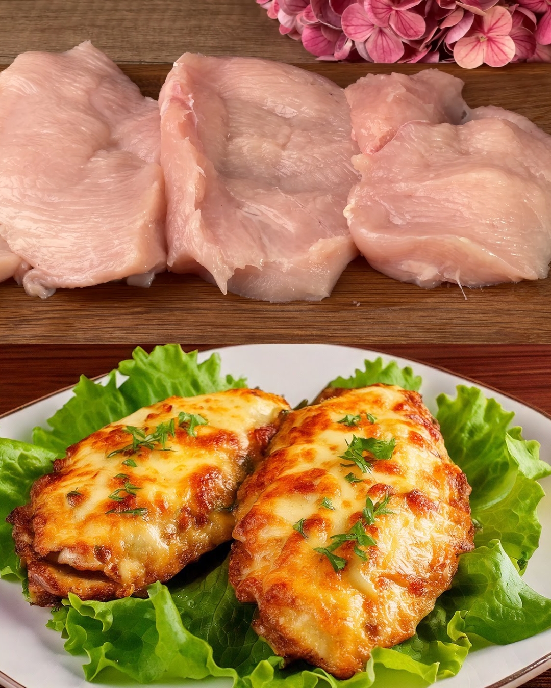 Baked Chicken Breast with Creamy Mushroom and Egg Filling