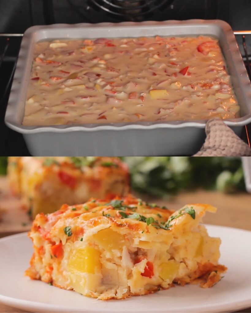 Savory Chicken and Vegetable Casserole with Feta and Mozzarella