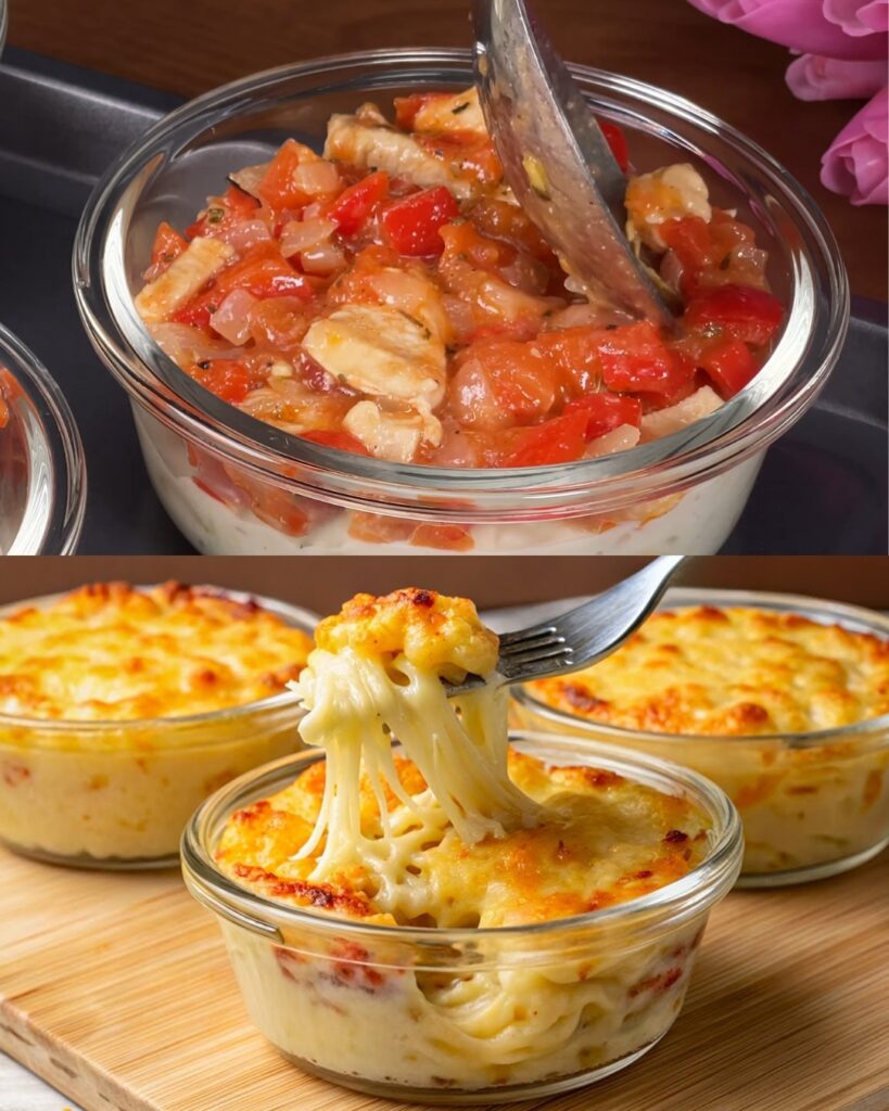 Cheesy Chicken Pasta Bake with Creamy Leek Sauce