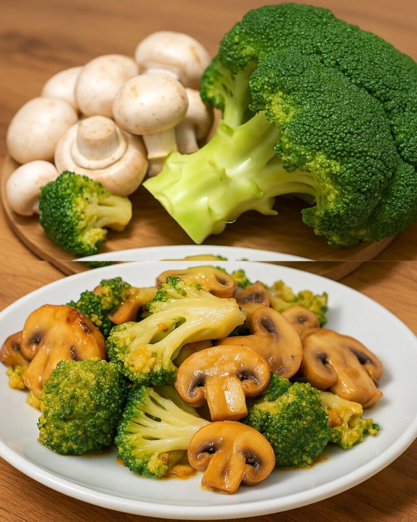 Garlic Mushroom and Broccoli Sauté with Herb Toasts