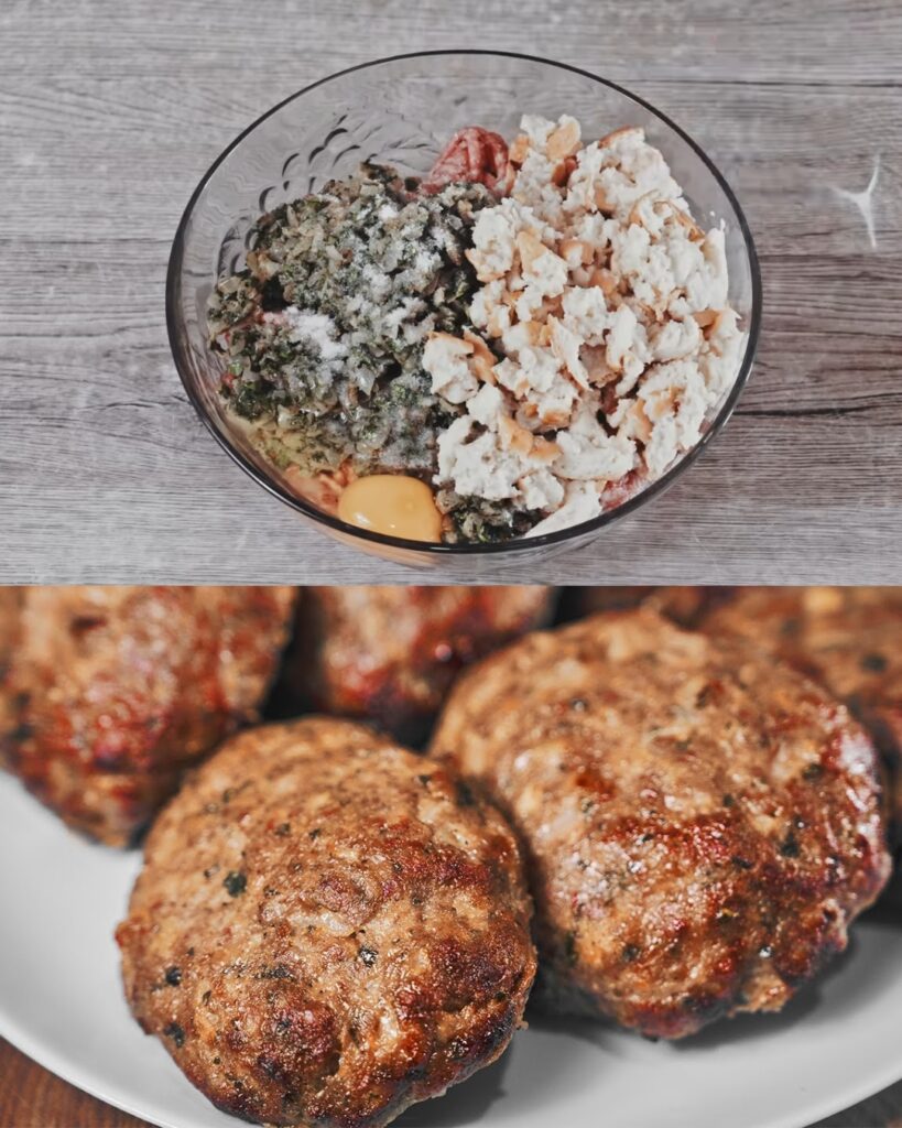 Mini Meatloaf Muffins with Cheese-Tomato Egg Topping and a Fresh Cabbage Salad
