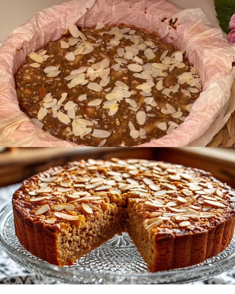 Sugar-Free Banana Apple Oatmeal Cake with Raisins, Walnuts, and Orange Zest