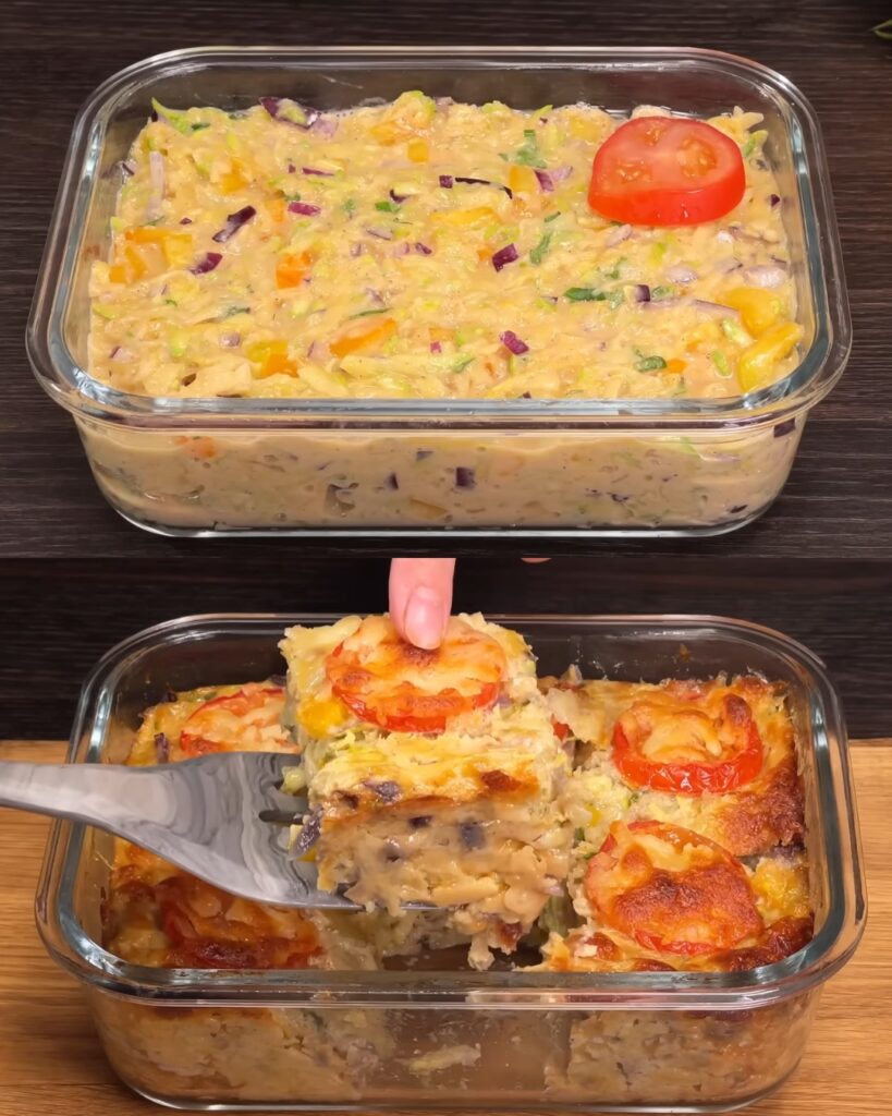 Crunchy Potato & Zucchini Mozzarella Fritter Bake with Lemon‑Garlic Yogurt Sauce