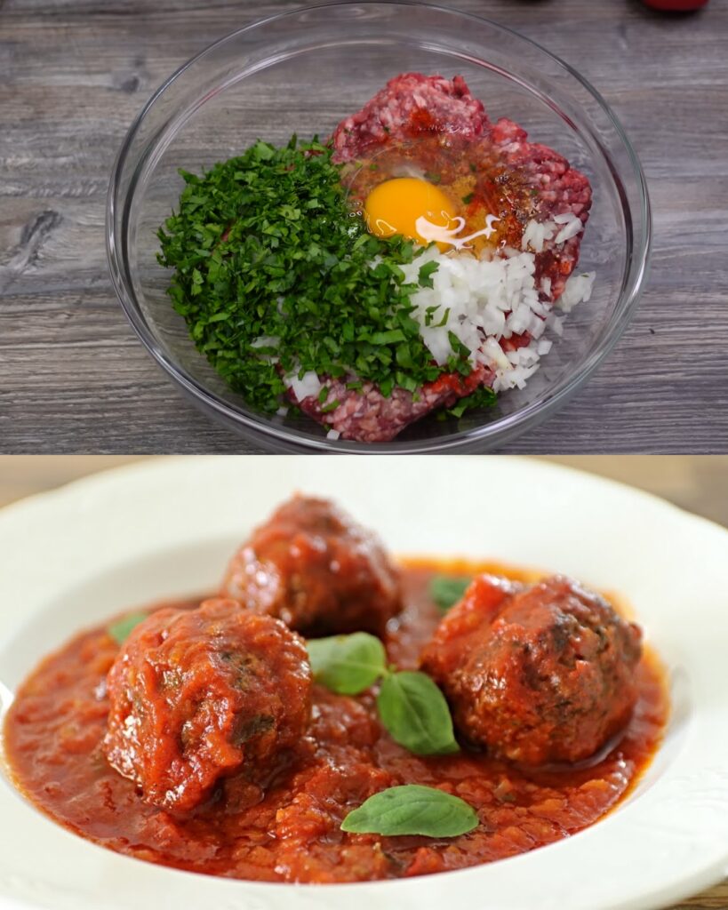 Beef Meatballs in Tomato Basil Sauce
