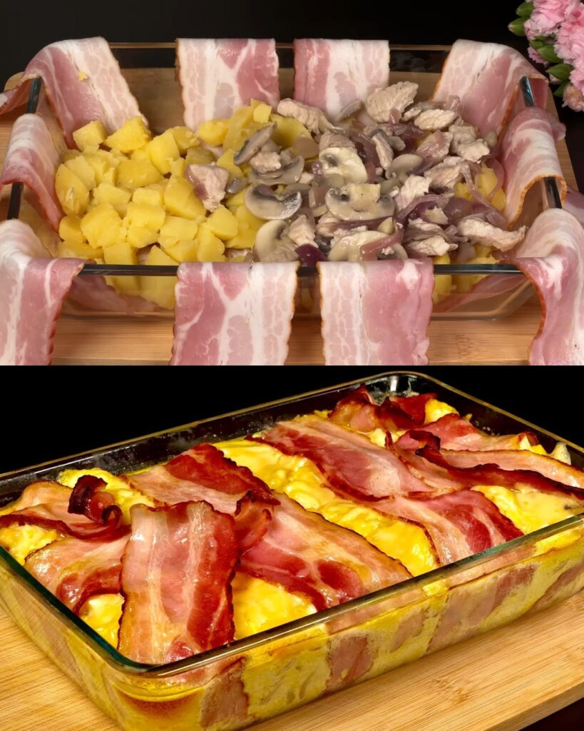 Smoky Turkey & Bacon Potato Gratin Casserole
